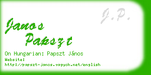 janos papszt business card