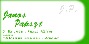 janos papszt business card